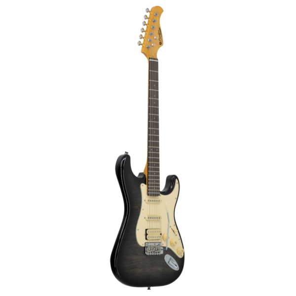 ST93 Alder TBK Guitare Électrique Prodipe HSS - Aulne Flame Top Trans Black - 2